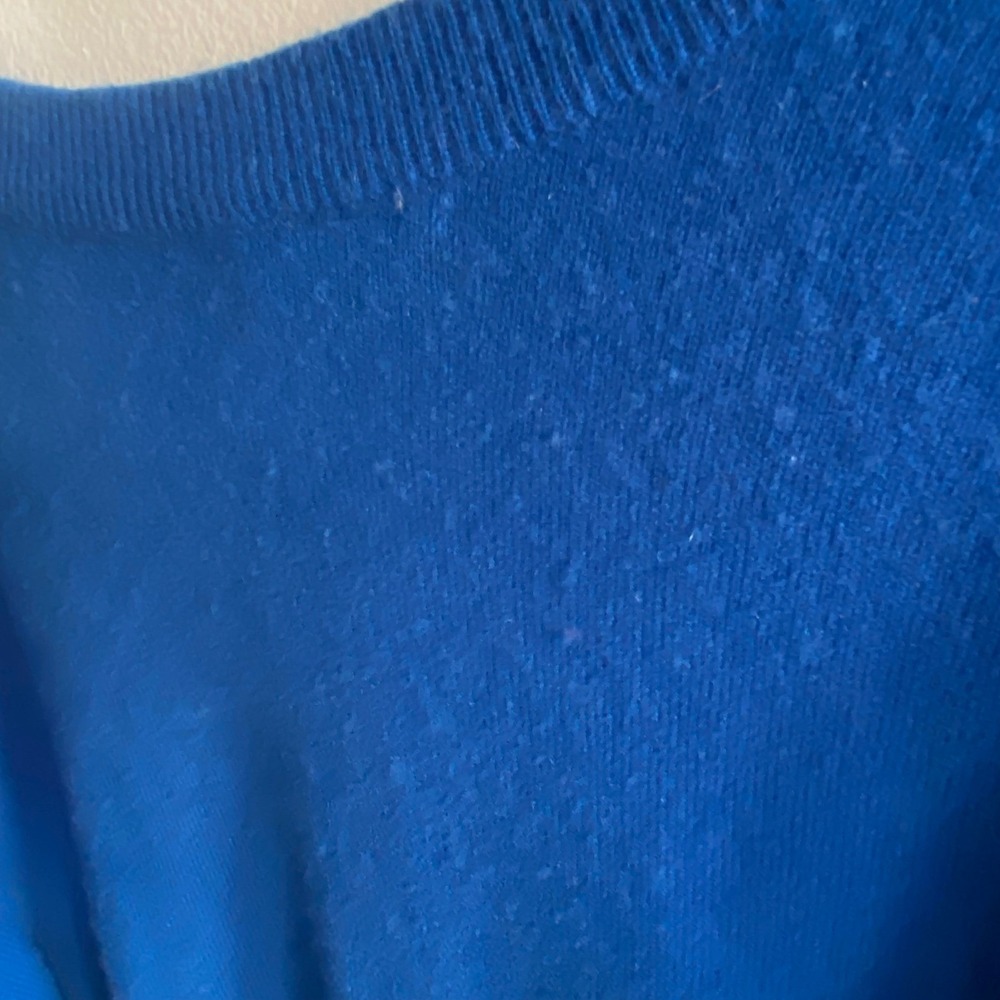 Lyle & Scott Thoroughbred Blue Cashmere V-Neck Sweater Made in Scotland Womens M - Picture 5 of 5
